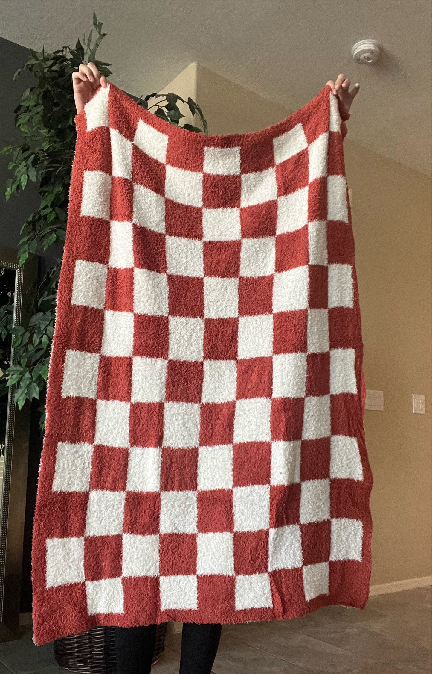 Toddler Cherry Checkered Blanket | 30” x 40”