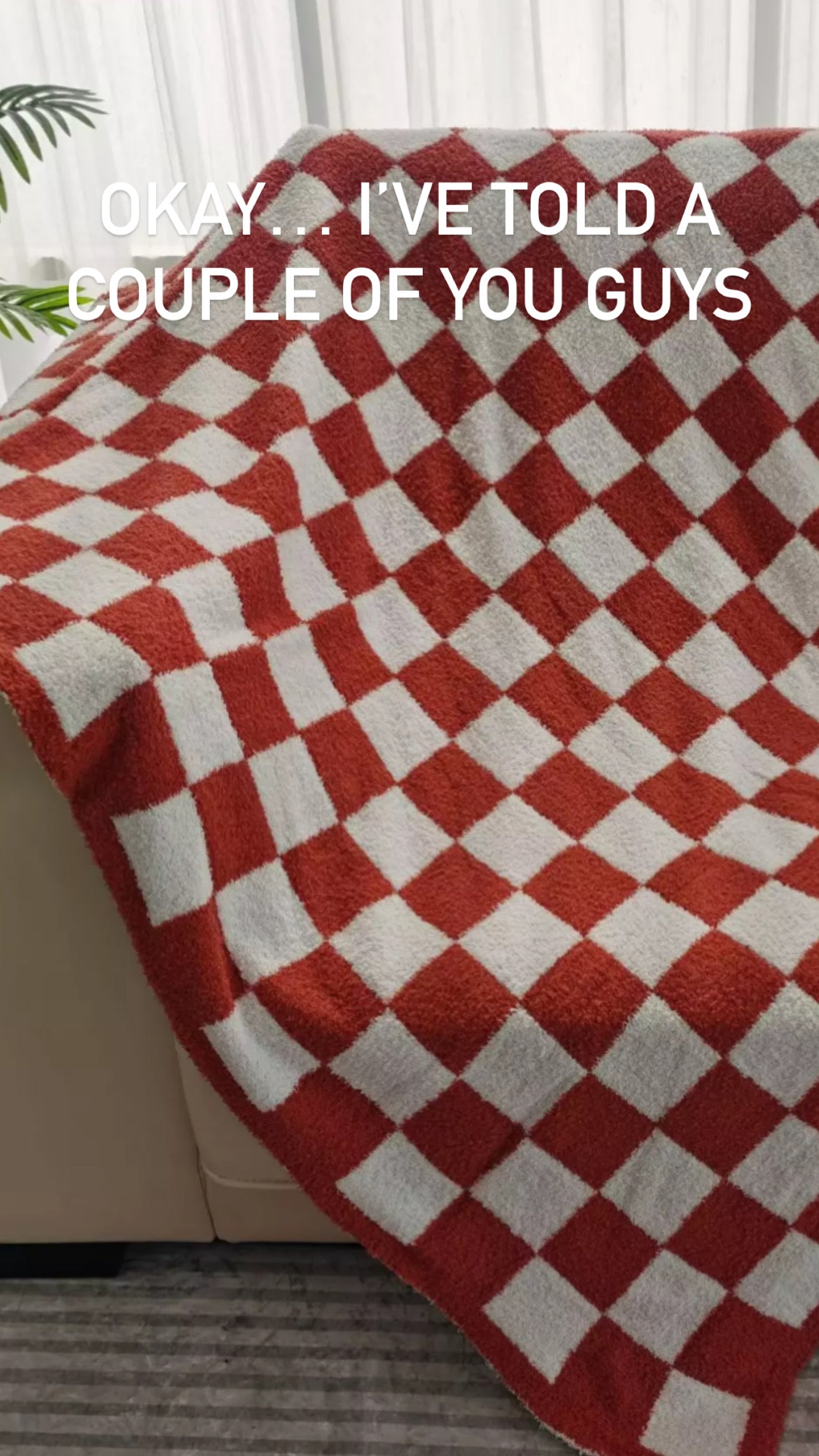 Cherry Checkered Blanket | 50” x 60”